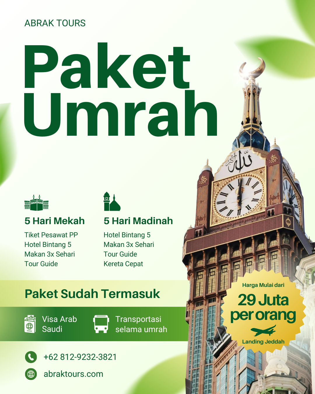 hijau modern travel umrah dan haji instagram post